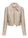 1950s Lapel Leather Long Sleeve Jacket