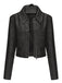 1950s Lapel Leather Long Sleeve Jacket