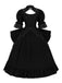 1950s Palace Style Cutout Neck Lace Patchwork Dress