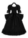 1950s Palace Style Cutout Neck Lace Patchwork Dress