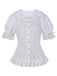 1950s Solid Peter Pan Collar Lolita Lace Ruffled Blouse
