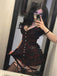 Wine Red 1960s Punk Lapel A-Line Plaid Dress