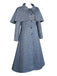 Blue 1940s Wednesday Plaid Cape Trench Coat
