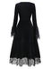 Red 1930s Halloween Vampire Queen Lace-Up Dress