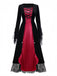 Red 1930s Halloween Vampire Queen Lace-Up Dress