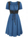 1940s Punk Gothic Puff Sleeve Ruffled Dress