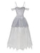 White 1960s Halloween Zombie Bride Lace Mesh Dress