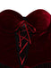 Burgundy 1960s Gothic Mesh Strapless Irregular Hem Dress