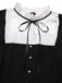 [Pre-Sale] Black&White 1930s Bow Ruffled Collar Jumpsuit