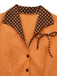 [Pre-Sale] Orange 1940s Cotton Polka Dot Lapel Bow Dress