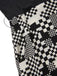 [Pre-Sale] Black 1960s Mosaic Irregular Check V-Neck Jumpsuit