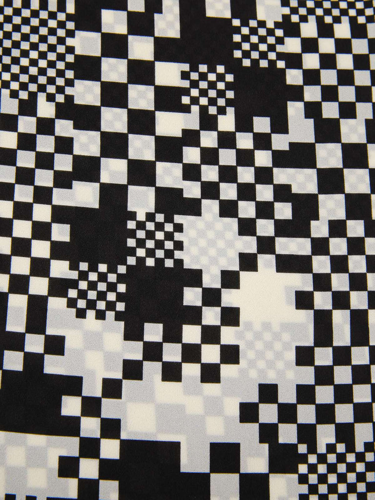 [Pre-Sale] Black 1960s Mosaic Irregular Check V-Neck Jumpsuit
