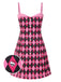 [Pre-Sale] Black & Pink 1960s Halloween Skeleton Bow Diamond Dress