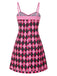 [Pre-Sale] Black & Pink 1960s Halloween Skeleton Bow Diamond Dress