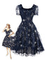 [Pre-Sale] Blue 1950s Star Sequined Mesh Ruffled Princess Dress