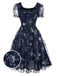 [Pre-Sale] Blue 1950s Star Sequined Mesh Ruffled Princess Dress