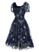 [Pre-Sale] Blue 1950s Star Sequined Mesh Ruffled Princess Dress