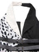 Red 1970s Irregular Contrast Halter Dalmatian Dress