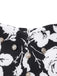 2PCS Black 1950s Lapel Blouse & Floral Skirt