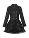 1950s Lapel Double Breasted Layered Skirted Jacket