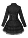 1950s Lapel Double Breasted Layered Skirted Jacket