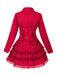 1950s Lapel Double Breasted Layered Skirted Jacket
