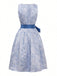 2PCS Blue 1950s Floral Lace-Up Dress & Apron