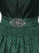 3PCS Green 1950s Keyhole Lace Top & Square Neck Dress