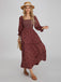 1940s Embroidered Floral Lantern Sleeve Dress