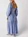 1940s Embroidered Floral Lantern Sleeve Dress