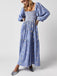 1940s Embroidered Floral Lantern Sleeve Dress