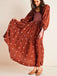 1940s Embroidered Floral Lantern Sleeve Dress
