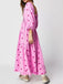 1940s Embroidered Floral Lantern Sleeve Dress