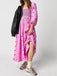 1940s Embroidered Floral Lantern Sleeve Dress