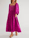 1940s Embroidered Floral Lantern Sleeve Dress