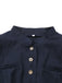 Black 1950s Stand Collar Long Sleeve Jacket