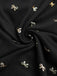 Black 1930s Gold Foil Bow V-Neck Lace Slit Dress