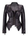 Black 1980s Irregualr Hem Rivet Motocycle Jacket