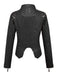 Black 1980s Irregualr Hem Rivet Motocycle Jacket