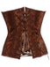 1980s Steampunk Leather Jacquard Floral Strapless Corset