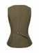 [Pre-Sale] Olive Green 1960s Button Solid Sleeveless Vest