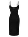 [Pre-Sale] Black 1960s Bat Neckline Velvet Slit Dress