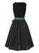 [Pre-Sale] 3PCS Black 1950s Cotton Polka Dot Gingham Dress & Puff Sleeve Crop Top