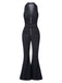 [Pre-Sale] Blue 1970s Denim Collar Belted Flared Jumpsuit