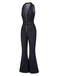 [Pre-Sale] Blue 1970s Denim Collar Belted Flared Jumpsuit
