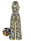 [Pre-Sale] 1930s Floral Ruffle Tie-Waist Jumpsuit