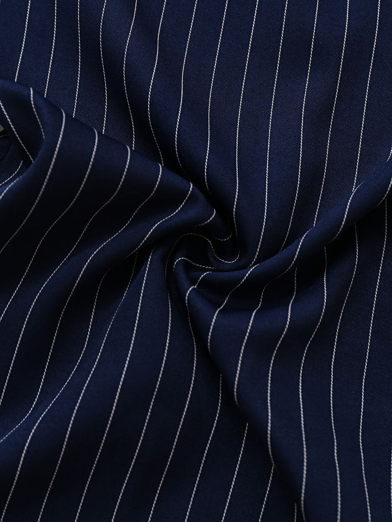 [Pre-Sale] 1930s Blue Striped Lapel Jumpsuit