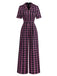 [Pre-Sale] Black&Pink 1940s Lapel Plaids Jumpsuit