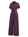 [Pre-Sale] Black&Pink 1940s Lapel Plaids Jumpsuit