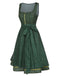 [Pre-Sale] Green 1950s Plaids Floral Oktoberfest Dress With Apron